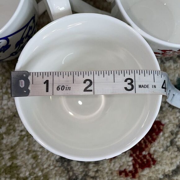 Portfolio OtO Bundle of 4 Bone China Multicolored Coffee Mugs w/Eclectic Designs - Picture 11 of 16